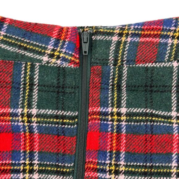 Copper Key Plaid Pleated Mini Skirt Girls Size Large 14 Red Green - Picture 4 of 6